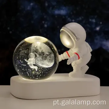 Base luminosa do astronauta Starry Night Night Crystal Ball